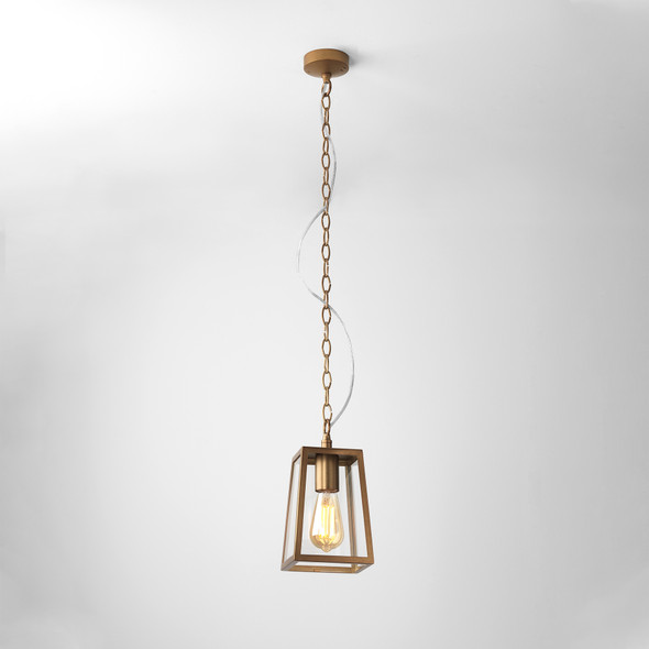 Calvi Pendant 215 in Antique Brass Outdoor Porch Lantern Light