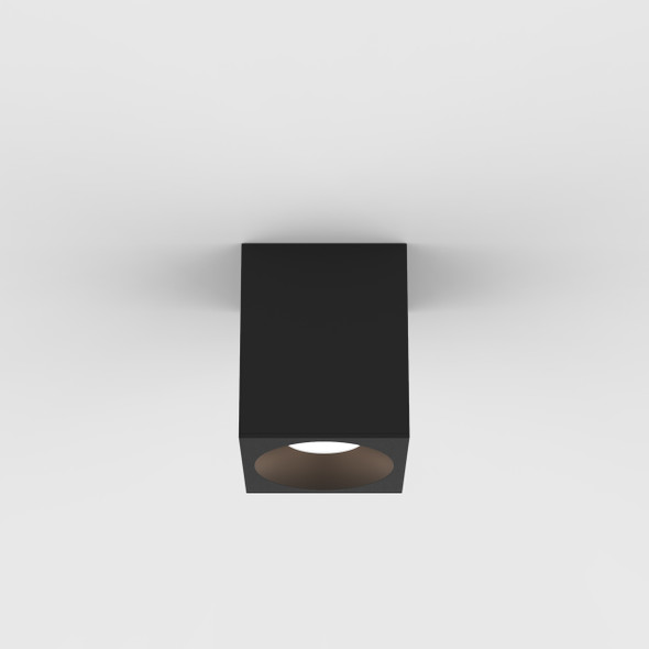 Kos Square 100 LED in Textured Black - 1326065 Outdoor Ceiling Light Solid Brass