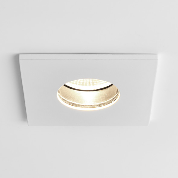 Obscura Square Bathroom Downlights IP65, switched on, Astro Bathroom Downlight
