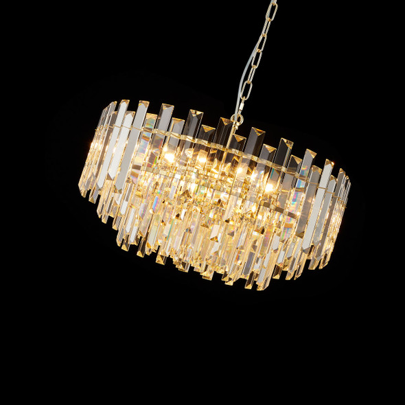 Small Modern Crystal Chandelier Close Up