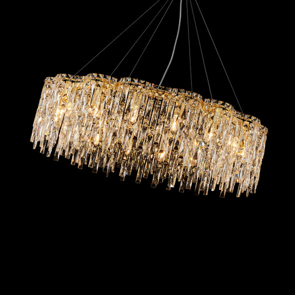 Large Crystal Chandelier in Gold, Image of the Shade only. Interior Lighting Ideas.