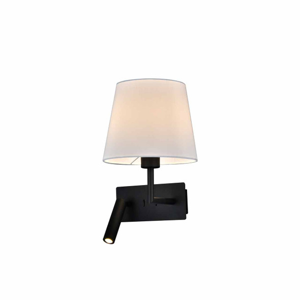 Scone Reading Wall Light with Fabric Shade and Spotlight. Interior Light