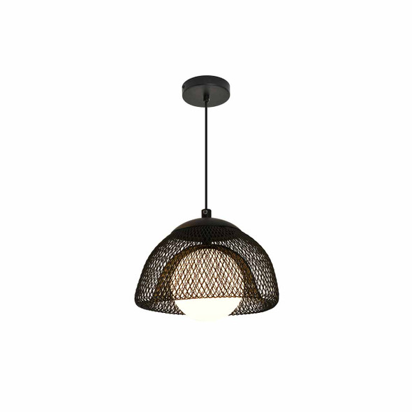 Pendant Light with Mesh Black Shade and Sphere Lamp