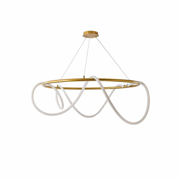 Elegant Pendant LED Rope Light with Brass Finish Dimmable
