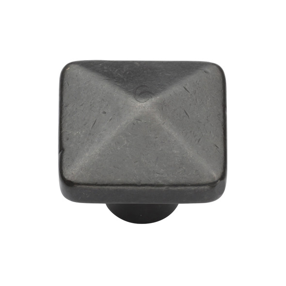 Rustic Bronze Square Pyramid Cabinet Knob