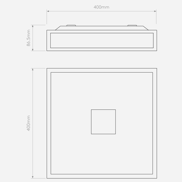 Mashiko 400 Square - Polished Chrome