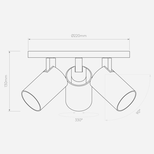 Ascoli Triple Round - Matt Black