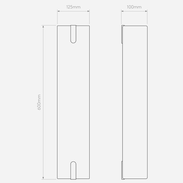 Elba 600 Wall - White Fabric / Bronze