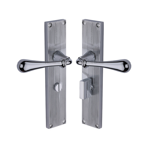 Roma Reeded Door Handle on Plate