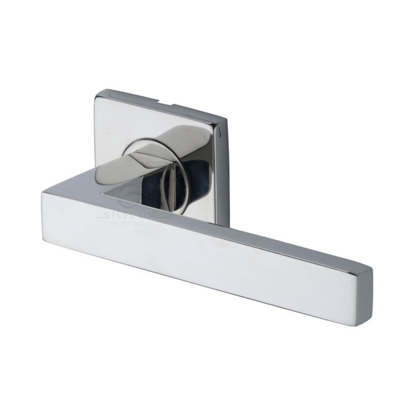 Latitude Door Handle on Square Rose