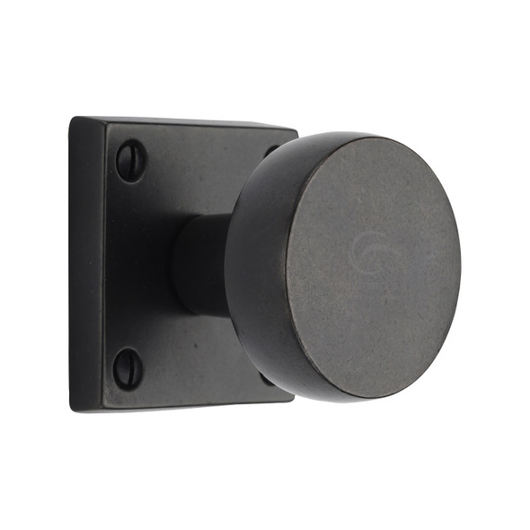 Rustic Bronze Mortice Knob on Rose Olympic Design