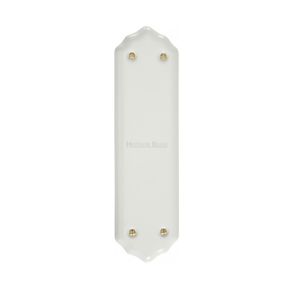 Shaped Fingerplate Plain White