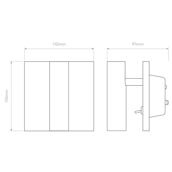 Enna Square Switched LED - Matt White