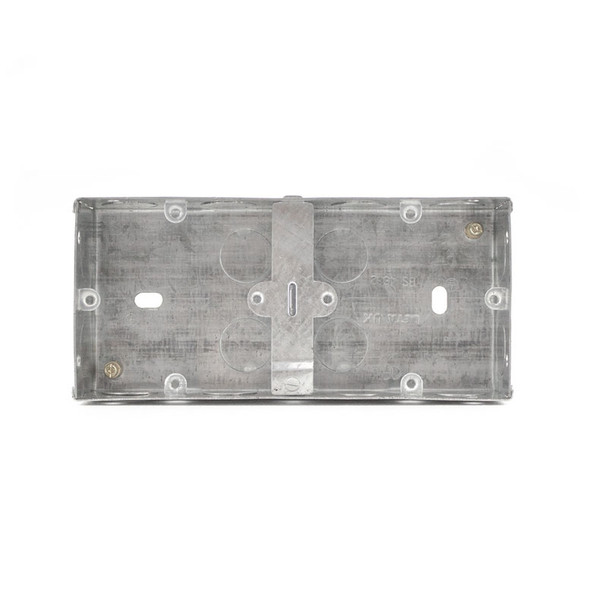 Dual 25mm Galvanised Stainless Steel Metal Flush Back Box