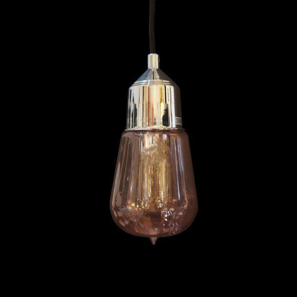Pink Retro Bulb Glass Shade Ceiling Pendant Light