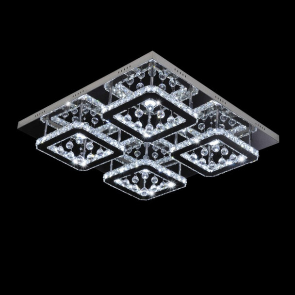 Modern Square LED Crystal Flush Ceiling Light 100w Chrome