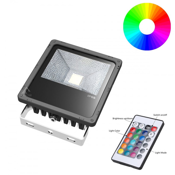 30w CCT RGB LED Outdoor IP65 Floodlight RF Remote Control