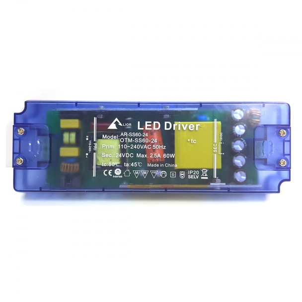 1-60W 24V DC Non-Dimmable Slim Constant Voltage LED Driver