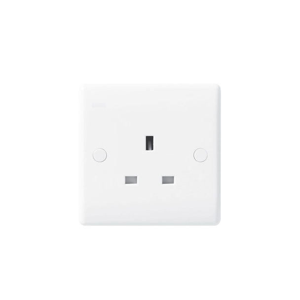 Nexus White Moulded 823 1 Gang 13 Amp Unswitched Single Socket Outlet