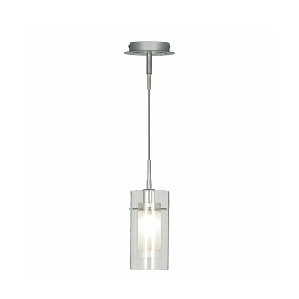 2301 Duo 1 1-Light Ceiling Pendant in Satin Silver