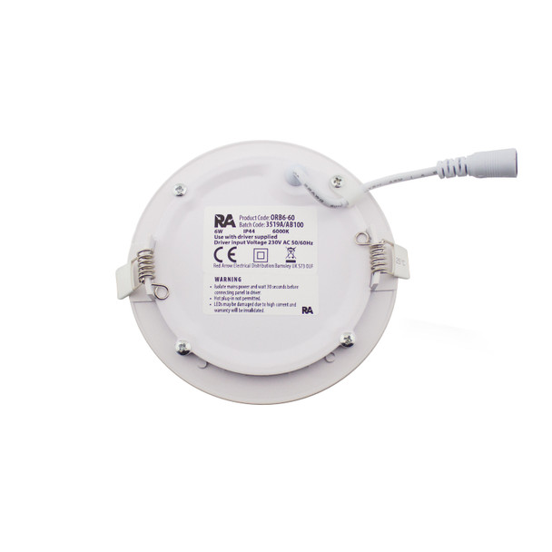 Recessed Round LED Panel 3000K 6W in White Finish