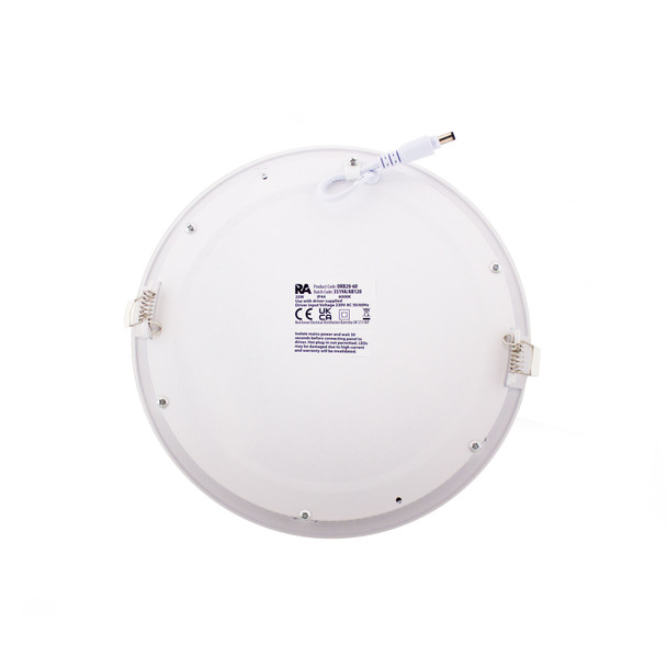Recessed Round LED Panel 3000K 20W in White Finish