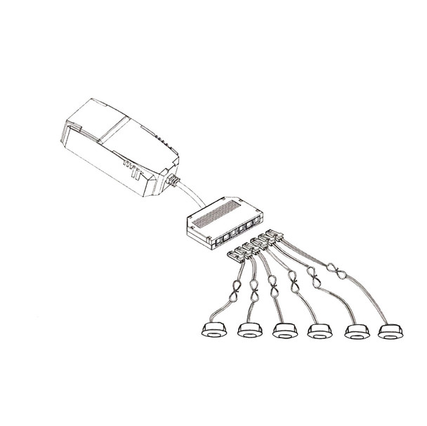 Set of 5 LED Mini Downlights Technical Drawing Connection, bathroom downlight