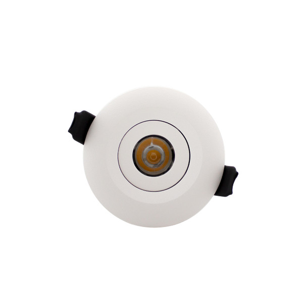 4W LED mini downlight front bezel view, white finish, adjustable, 4000K, IP44, fire rated, dimmable
