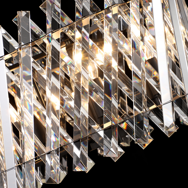 Modern and Elegant Crystal Chandelier Black Finish 8 Lamps