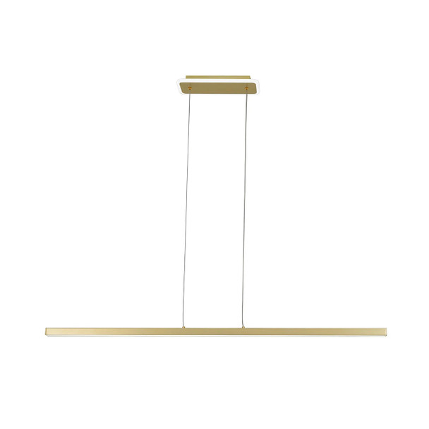 Gold slim strip LED pendant light unlit, 1200mm, dimmable CCT 3000–5000K