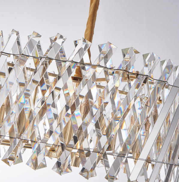 Modern and Elegant Crystal Chandelier Gold Finish 8 Lamps