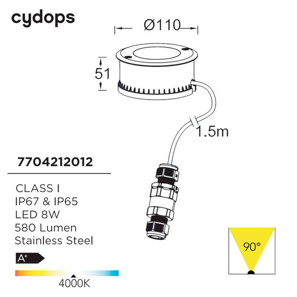 Cydopis In-Ground Outdoor LED Integrated Fitting