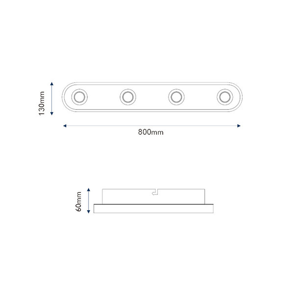 LED Illuminated Base  4-Lamp Spotlight in White Finish