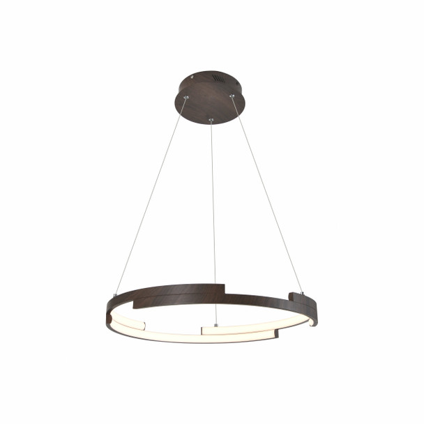 LED Round Pendant Light in  Wooden Finish