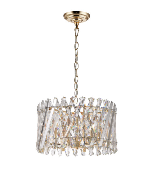 Modern and Elegant Crystal Chandelier in Gold Finish 6 Lamps