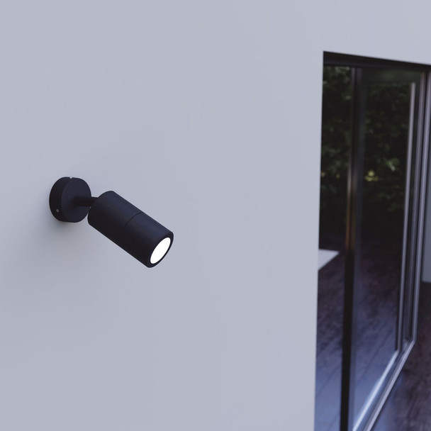 Outdoor wall spotlight in matt black. Exterior Lighting Ideas