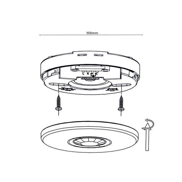 Mini Micro PIR Infrared Motion Sensor Technical Drawing