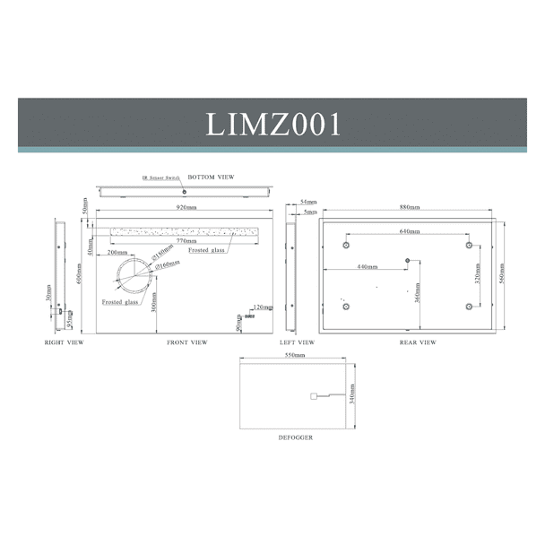 Illuminated Mirror IP44 3x Magnifying /IR Sensor/ CCT