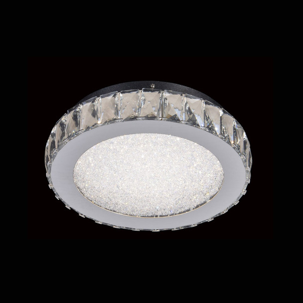 Hazel Round LED Flush Light with Crystal Accents Chrome