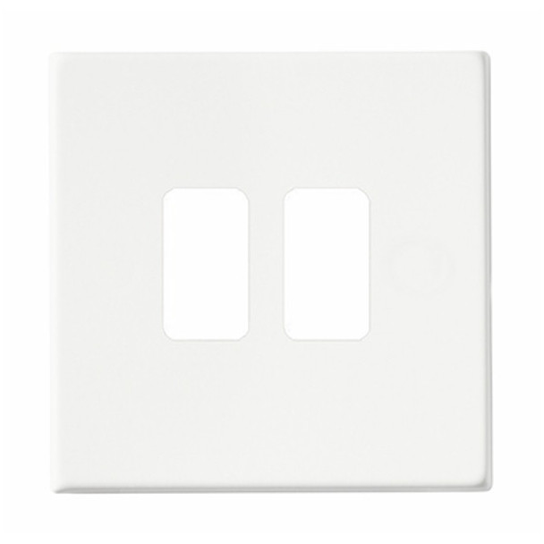 Hartland CFX Grid-IT Gloss White 2 Gang Grid Fix Aperture Plate with Grid