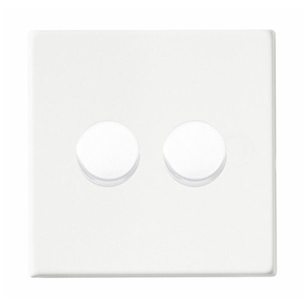 Hartland CFX Gloss White 2g 100W LED 2 Way Push On/Off Rotary Dimmer Gloss White