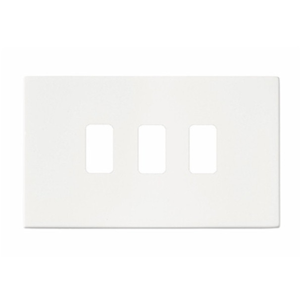 Hartland CFX Grid-IT Gloss White 3 Gang Grid Fix Aperture Plate with Grid