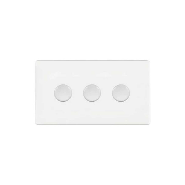 3 Gang Dimmer Switch in White Gloss