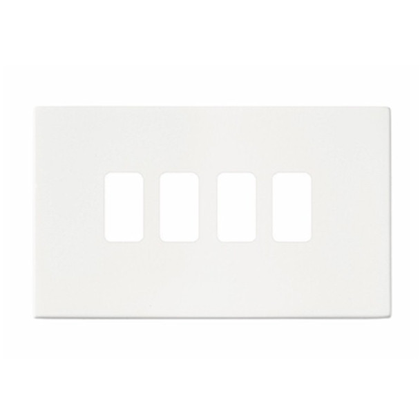 Hartland CFX Grid-IT Gloss White 4 Gang Grid Fix Aperture Plate with Grid