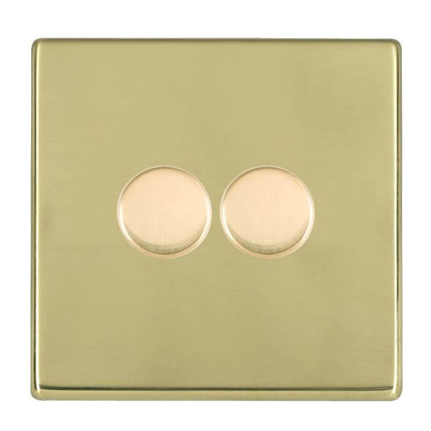 Hartland CFX Polished Brass 2x250W/210VA Resistive/Inductive Trailing Edge Push On/Off Rotary Multi-Way Dimmers Polished Brass