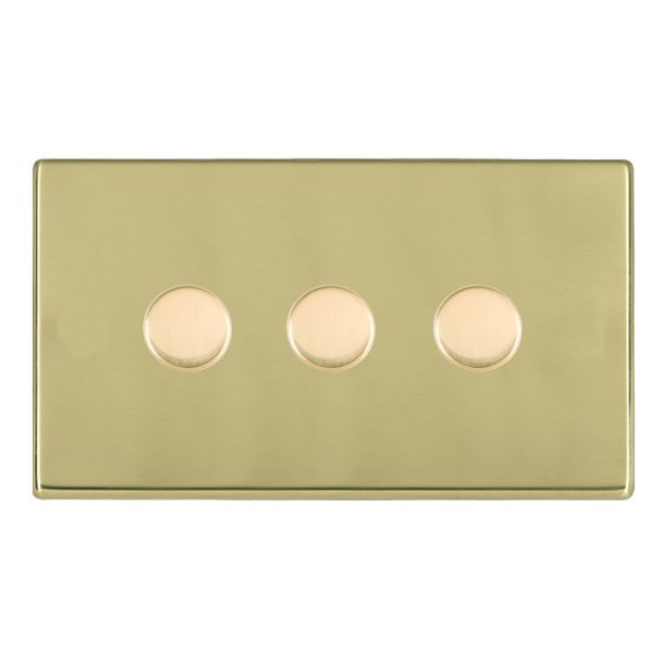 Hartland CFX Polished Brass 3x250W/210VA Resistive/Inductive Trailing Edge Push On/Off Rotary Multi-Way Dimmers Polished Brass