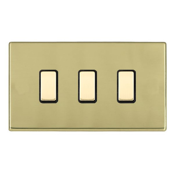 Hartland CFX Polished Brass 3x250W/210VA Resistive/Inductive Trailing Edge Touch Master Multi-Way Dimmers Polished Brass/Black