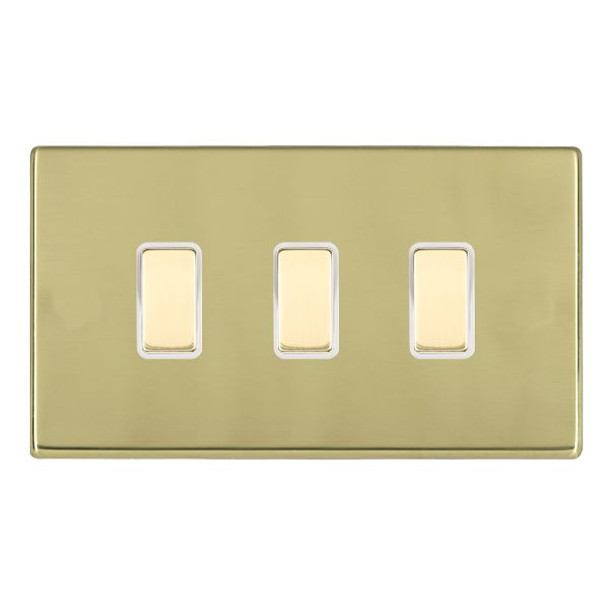 Hartland CFX Polished Brass 3x250W/210VA Resistive/Inductive Trailing Edge Touch Master Multi-Way Dimmers Polished Brass/White