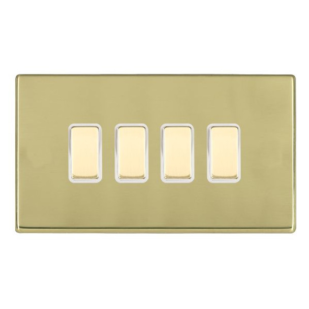 Hartland CFX Polished Brass 4 gang Multi-Way Touch Slave Controller Polished Brass/White