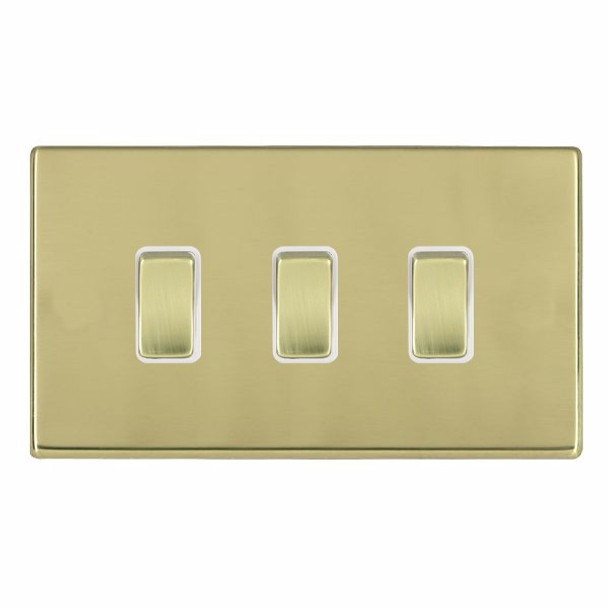 Hartland CFX Polished Brass 3 gang 20AX 2 Way Rocker Polished Brass/White